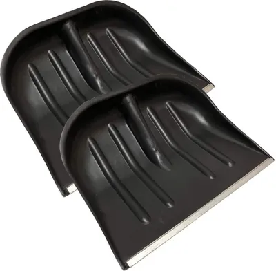 Produktbild von 2x Schneeschieber Schneeschaufel Schwarz 45x35cm Schiebekante Aluprofil o. Stiel