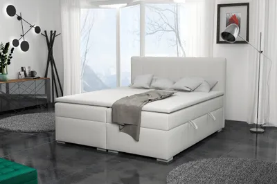 Produktbild von Boxspringbett Schlafzimmerbett LAURIN 140x200cm Stoff Aragon Ecru