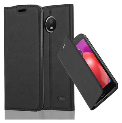 Obrázok produktu pre Cadorabo puzdro pre Motorola MOTO E4 ochranné puzdro v čiernej farbe puzdro na mobilný telefón kryt magnetické zatváranie