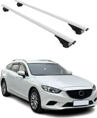 Obrázek produktu pro Příčné střešní nosiče pro Mazda 6 2013–2024, barva: stříbrná