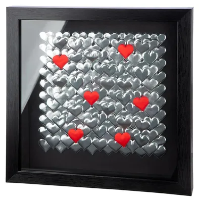 Zdjęcie produktu dla GILDE, obraz "Serce", plastik, czarny, motyw serca, 40x40 cm