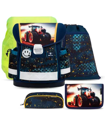 Produktbild von Classy Tractron Schulranzen Set 5 teilig mit extra Regenschutz