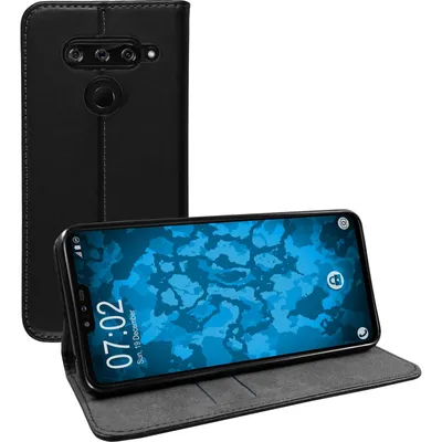 Produktbild von PhoneNatic Kunst-Lederhülle kompatibel mit LG V40 ThinQ - Book-Case schwarz Cover