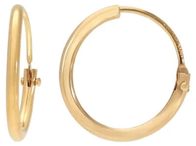 Produktbild von trendor 31176 Creolen Ohrringe Gold 585/14K Huggies Ø 13 mm Breite 1,3 mm