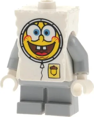 Produktbild von 1x Lego Minifigur SpongeBob Schwammkopf Astronaut weiß grau 3831 bob014