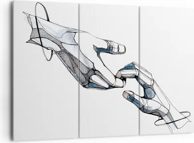 Produktbild von Bild auf Leinwand - Leinwandbild - 3 Teile - Surrealismus Hände Hilfe - 165x110cm - Wand Bild - Wanddeko - Wandbilder - Leinwanddruck - Bilder - Wanddekoration - Leinwand bilder - CE165x110-4438