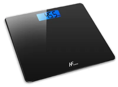 Image de Pèse-personne numérique - Charge 180 kg - Plateau 28 x 28 cm - Noir - Pour salle de bain