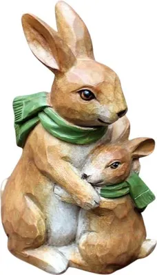 Immagine prodotto di Statua decorativa mamma coniglio con coniglietto