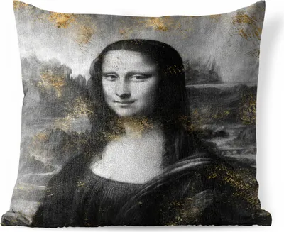 Produktbild von MuchoWow® Outdoor Kissen - Mona Lisa - Leonardo da Vinci - Kunst - 40x40 cm - Wetterfest - Lounge Kissen - Kopfkissen - Interieur - Polster mit Bild