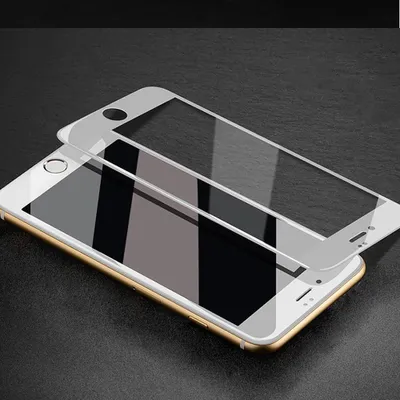 A screen protector is shown placed on top of a smartphone.