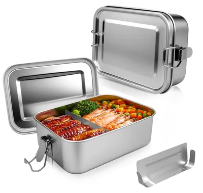 Immagine prodotto di Contenitore per il pranzo con 2 scomparti - Contenitore per il pranzo a prova di perdite e senza BPA