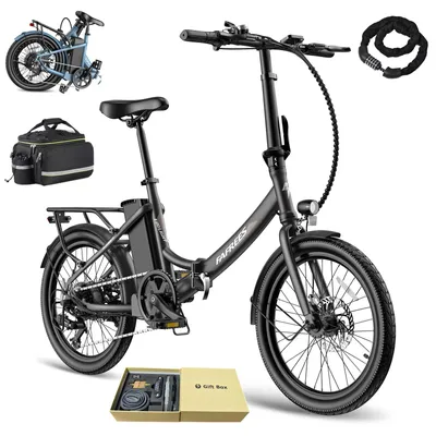 Produktbild von E-Bike 155-195 cm 20" 250 W bis 110-130 km IPX5 7-Gang – StVZO-konform mit legaler Schiebehilfe (6 km/h) – Schwarz