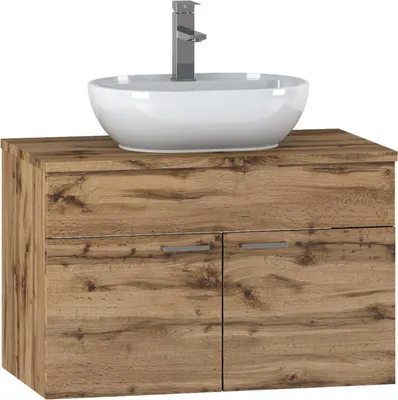 Immagine prodotto di Mobile lavabo Colorado 80 x 46 cm rovere - Mobile bagno sospeso con 2 cassetti