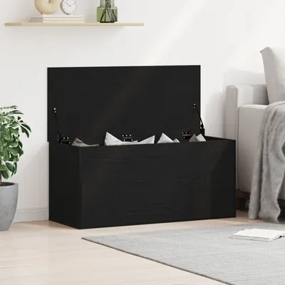 Produktbild von Aufbewahrungsbox mit Deckel Schwarz Eiche 100x42x46 cm, Truhen DesignMöbel Neu