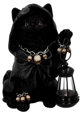 Produktbild von Laternenfigur Katzen mit Sense, Schwarz, 18,5 cm