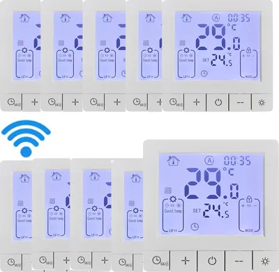 Produktbild von 10X WiFi Thermostat, Digital LCD Raumthermostat Sprachsteuerung Wandthermostat fuer 3A Warmwasserbereitung Fussbodenheizung,Tuya-App, programmierbare ,IP20-Schutz, 24 Stunden zeitgesteuertes Ein/Aus