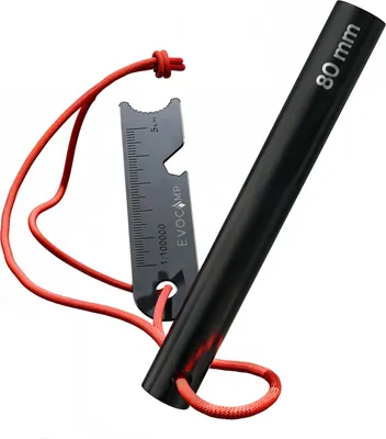 Produktbild von EVOCAMP kompakter Feuerstarter, langlebiger Feuerstahl 8 cm, leicht 40 g, Survival-Ausrüstung mit Halteschnur und starker Funkenbildung