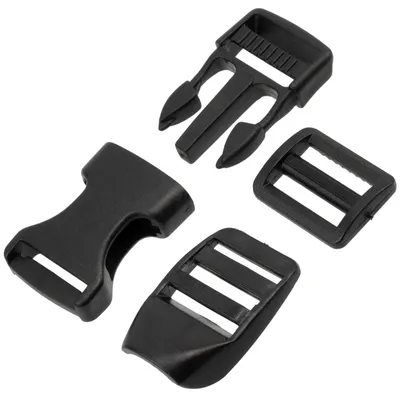 Gurtschloss-Set 12-tlg., 20 mm, schwarz, Kunststoff