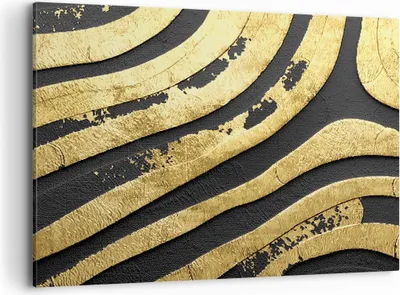 Produktbild von Bild auf Leinwand - Leinwandbild - Einteilig - Abstraktion dreidimensional Gold - 100x70cm - Wand Bild - Wanddeko - Wandbilder - Leinwanddruck - Bilder - Wanddekoration - Leinwand bilder AA100x70-4461