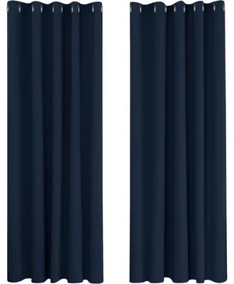 Produktbild von Verdunkelungsvorhänge Thermogardine Kälteschutz Ösen Dunkelblau 138x168 cm 2er Set