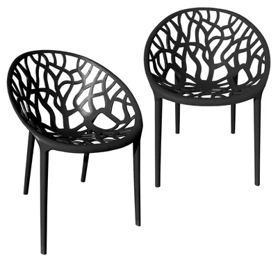 Produktbild von Gartenstuhl Kunststoff Stapelstuhl Bistrostuhl Küchenstuhl Stuhl Stapelbar , Farbe:Schwarz;Menge:2 St.