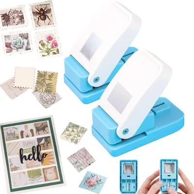 Briefmarken-Stanzen Set, 2 Stück, 1 Zoll Quadrat & Rechteck