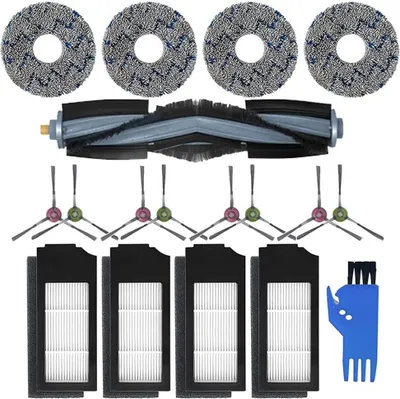 Obrázok produktu pre Náhradné diely a príslušenstvo pre vysávače Ecovacs DEEBOT X1 Omni / X1 e Omni, X1 Turbo, X1 a X1 Plus: 1 hlavná kefa, 4 HEPA filtre, 4 utierky, 8 bočných kefiek, 1 čistiaca kefa,