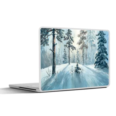 Produktbild von MuchoWow® Laptop Aufkleber Sticker Cover Schnee - Wald - Winter 36.5x27.5 cm - Laptop-Sticker