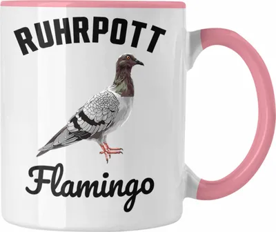 Produktbild von Trendation - Taubenzüchter Geschenk Zaubenzucht Zubehör Tauben Tasse Lustiger Spruch Taubenflüsterer Becher Ruhrpott Flamingo (Rosa)