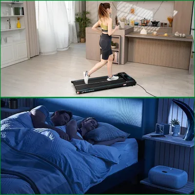 Produktbild von Laufbander Walking Laufband für zuhause & im Büro - Walking Pad bis 6 km/h (leiser Motor), ideal als Desk Laufband am Schreibtisch, Joggen möglich