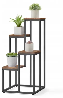 Produktbild von MUFART 4-stufiger Pflanzenständer Stehend Regal Loft Braun