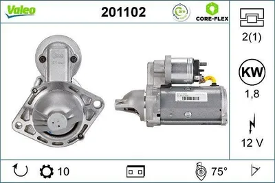 Produktbild von VALEO 201102 Starter Anlasser 1,8kW für OPEL Corsa D Schrägheck (S07) 12V
