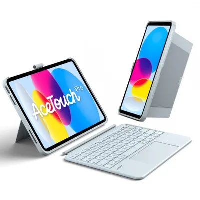 Produktbild von Inateck Hülle mit Tastatur für iPad 11 A16 2025, iPad 10. Gen, 5,1" Vollflächen-Touchpad,Vertikaler/Horizontaler Ständer,Abnehmbar,mit Stifthalter