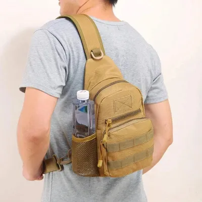 Produktbild von Taktische Umhängetasche MOLLE Schultertasche Sling Bag Bundeswehr Outdoor EDC-khaki