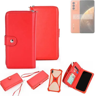 Produktbild von K-S-Trade 2in1 Schutzhülle Portemonnee Handyhülle mit Bumper kompatibel mit Infinix Zero 5g 2023 Turbo Hülle Case Etui Geldbörse Smartphone rot