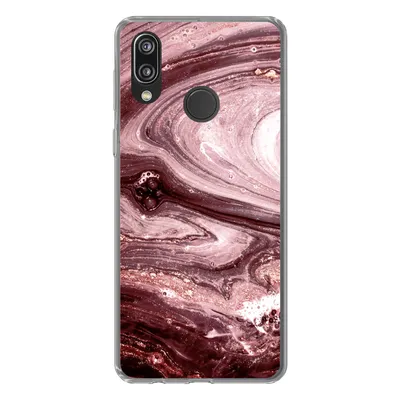 Produktbild von MuchoWow® Handyhülle Schutzhülle Hülle für Huawei P20 Lite (2020) Marmor - Gold - Rosa Silikon Softcase Handy Hülle - Kartenhalter