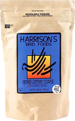 Obrázok produktu pre Harrison`s Pepper Lifetime Coarse - celoročné pelety pre stredné a veľké vtáky s korením 450g