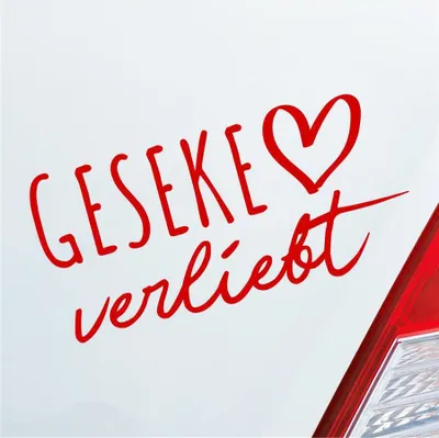 Produktbild von Auto Aufkleber Geseke verliebt Herz Stadt Heimat Liebe Car 19x9 cm Rot Sticker Heckscheibenaufkleber