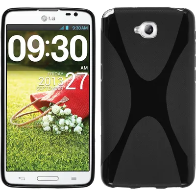 Produktbild von PhoneNatic Case kompatibel mit LG G Pro Lite - schwarz Silikon Hülle X-Style + 2 Schutzfolien