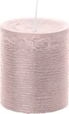 Produktbild von Stumpenkerze aus Paraffin, Rosé, Marble Rustik, Wiedemann, 120/58 mm, Brenndauer ca. 42h, durchgefärbt
