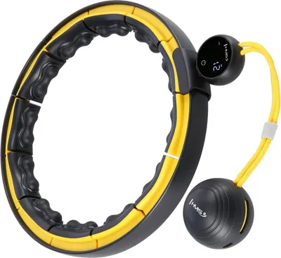 Produktbild von Magnetischer Hula Hoop mit Gewicht, TPE, Schwarz/Gelb, mit Zähler