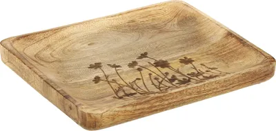 Produktbild von Dekotablett Mangoholz Blumenmuster 25×20cm Dekoration