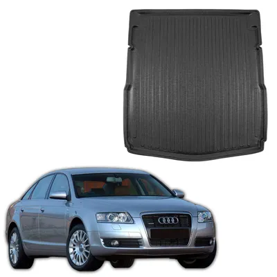 Produktbild von SCOUTT | Kofferraumwanne Laderaumwanne Kompatibel mit Audi A6 Sedan 2004-2010, mit Hoher Rand, Kofferraum-Schutzmatte, Geriffelt, Aufrollbar, Schwarz
