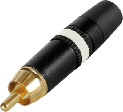 Produktbild von Rean by Neutrik NEUTRIK - CINCHSTECKER (RCA) - VERGOLDETE KONTAKTE - WEIßER MARKIERUNGSRING