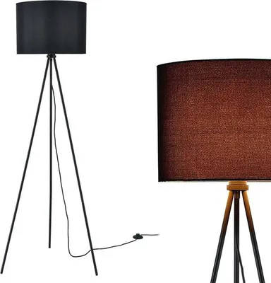 Productafbeelding van Moderne staande lamp 150 cm met drie poten E27 zwart