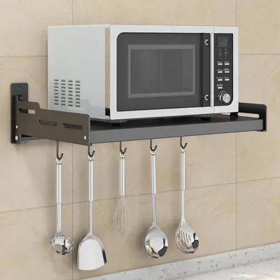 Immagine prodotto di Mensole a parete con 5 ganci, dimensioni 52 x 36 x 14,5 cm, ideali per la cucina