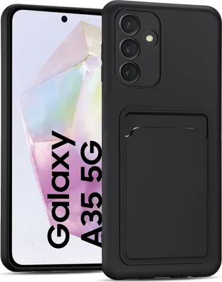 Produktbild von Handyhülle für Samsung Galaxy A35 5G Hülle Silikon Schutzhülle mit Kartenfach Slim Wallet Case, Schwarz
