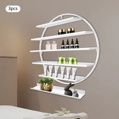 Image de Organisateur de vernis à ongles, étagère murale de rangement de vernis à ongles, support de vernis à ongles pour salon de manucure, blanc