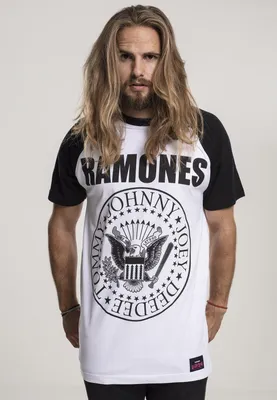 Produktbild von Merchcode T-Shirt Ramones Circle Raglan Tee White/Black-S
