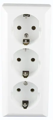 Image de Prise électrique Schuko encastrée, triple